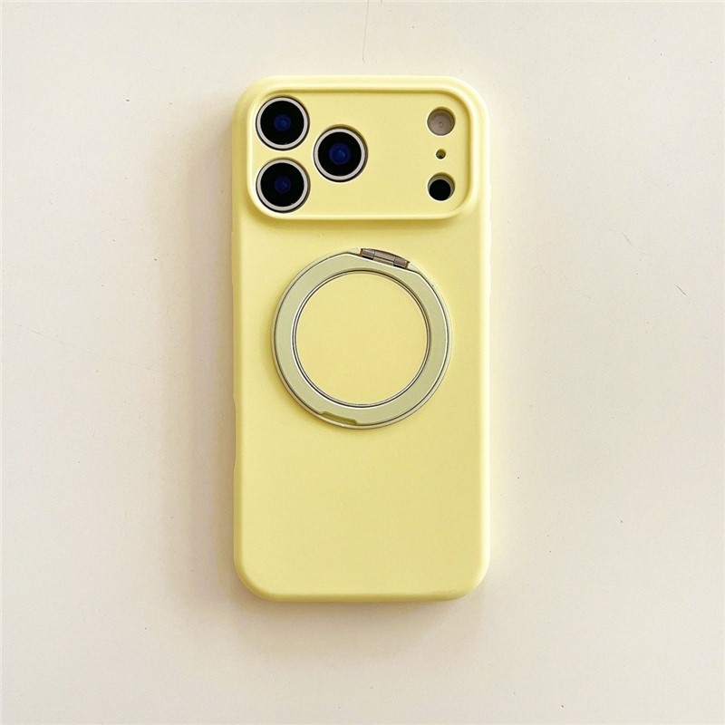 New Rotating Stand Liquid Silicone 17 Phone Case IPhone 16 Protective Cover Magnetic Button Full Coverage Thin_voghion.com