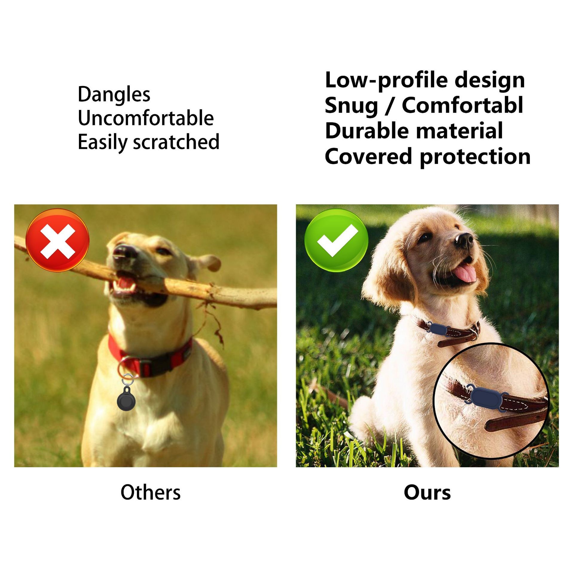 Custodia compatibile con Samsung SmartTag2, localizzatore GPS anti-smarrimento per collare per animali domestici, guscio protettivo in silicone a copertura totale._voghion.com