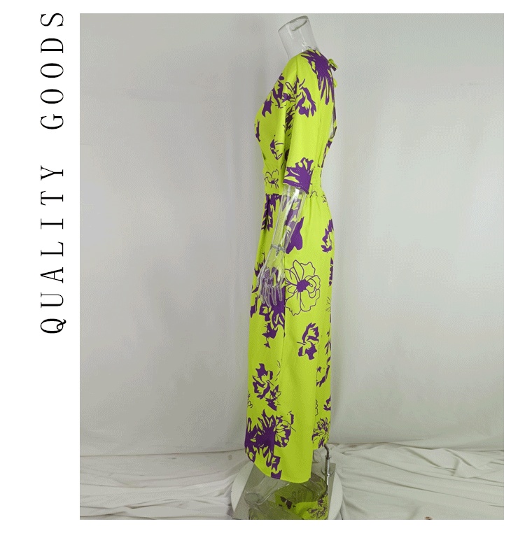 Coleção Primavera 2026: Moda feminina transfronteiriça europeia e americana, elegante, estampada, com mangas morcego e cintura alta._voghion.com