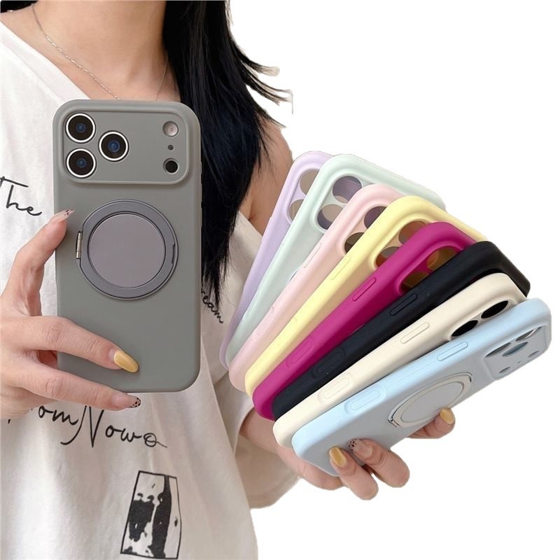 Neue drehbare Schutzhülle aus Flüssigsilikon für iPhone 16 und iPhone 17 mit magnetischen Tasten und vollständiger Abdeckung._voghion.com