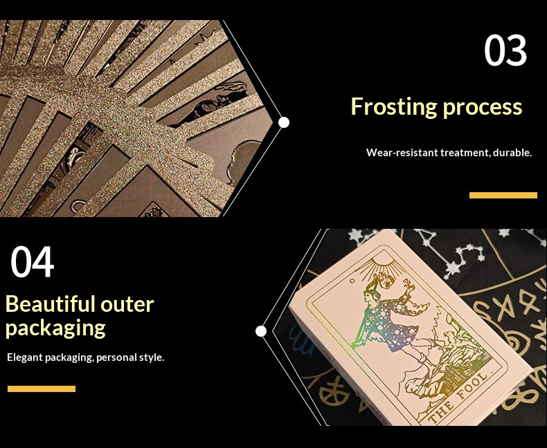 Rose Waite Tarot Deck With Gold Foil Complete Set For Beginners_voghion.com