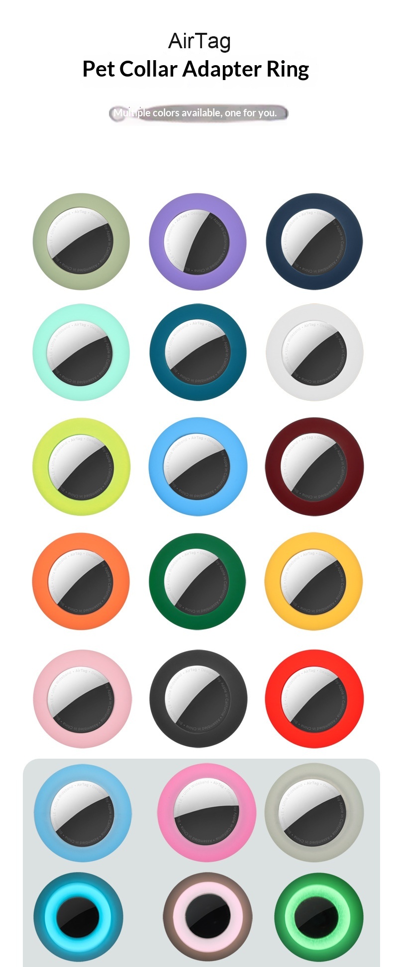 Compatible Tracker AirTag Anti-Lost Silicone Protective Case_voghion.com