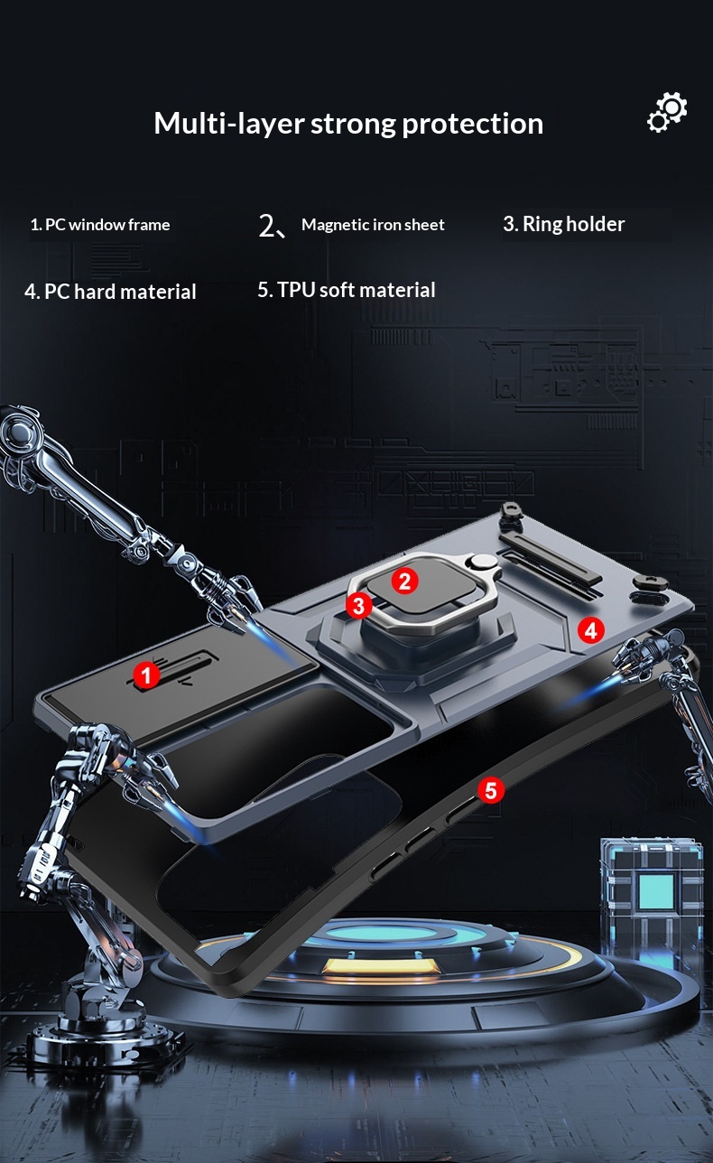 Mobile Phone Case For Vivo V60 Combat Bear With Sliding Stand_voghion.com