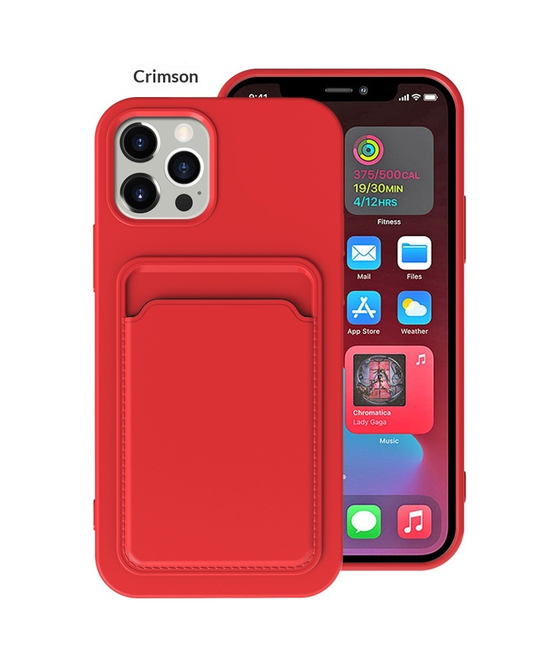 Iphone Case With Card Holder Liquid Silicone Full Coverage_voghion.com