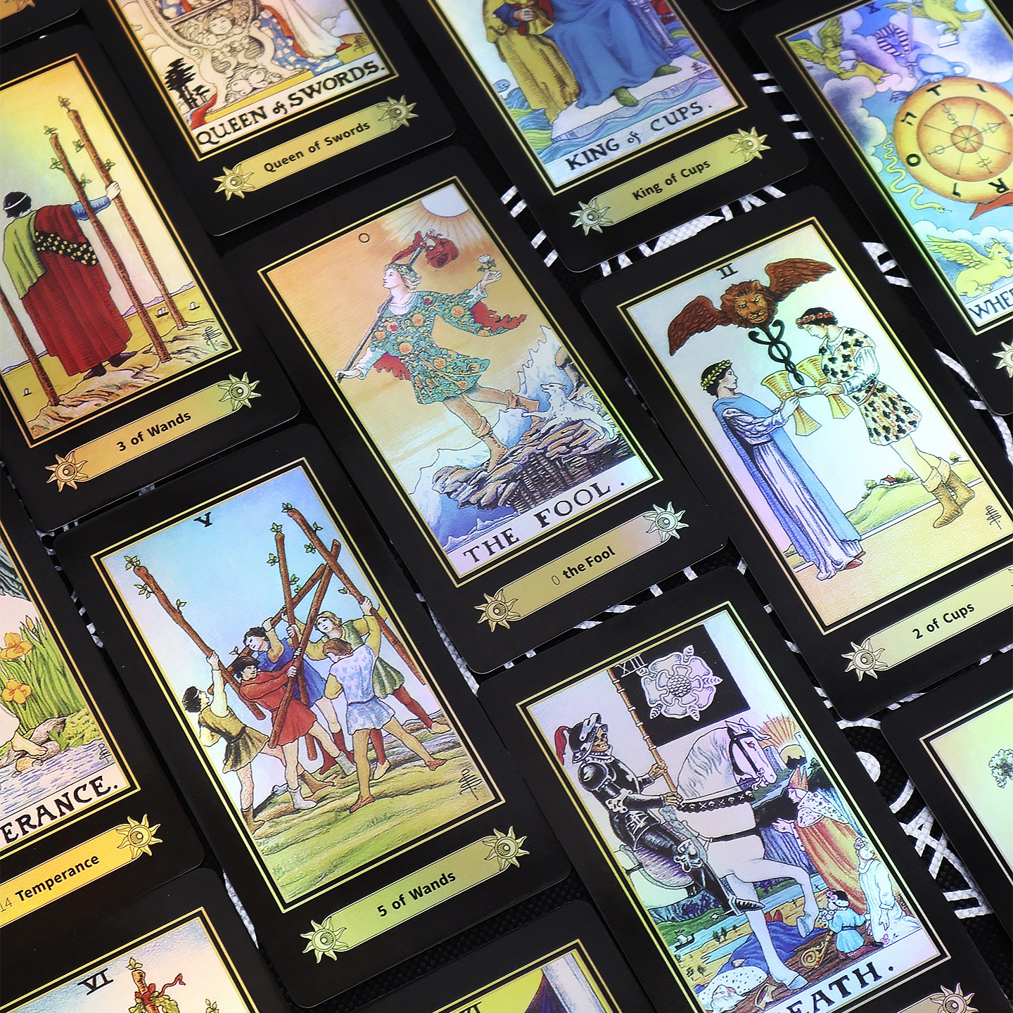 ToyPulse A.E.Weil Officiële Waite Tarot Bordspel Speelkaarten (Effen Laserzilver)_voghion.com