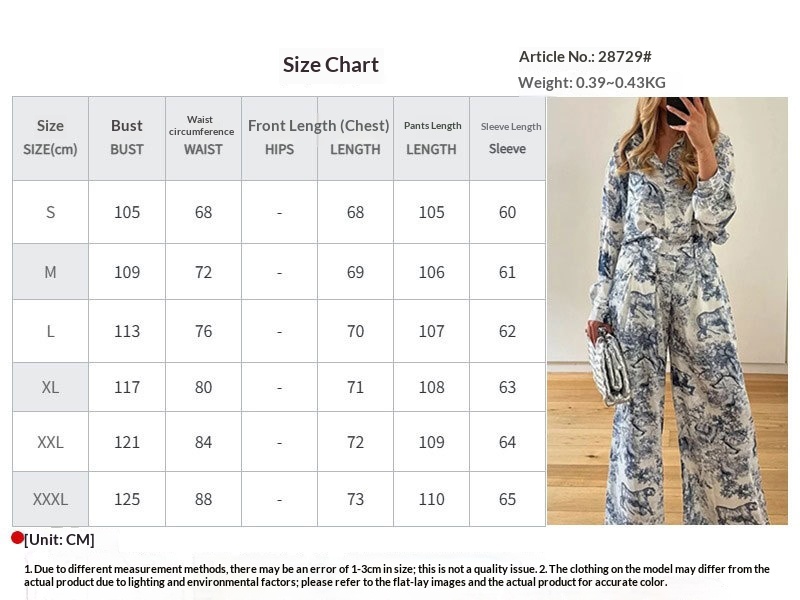 2026 Spring New Cross-Border European American Women's Loose-Fit Printed Long-Sleeve Shirt And Pants Casual Fashion Set_voghion.com