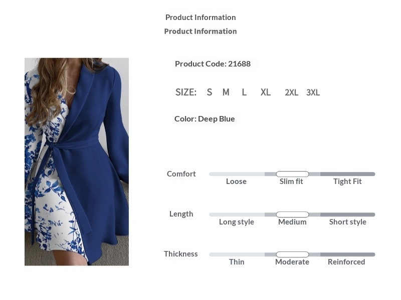 Elegante plus size korte jurk met tailleceintuur voor dames_voghion.com