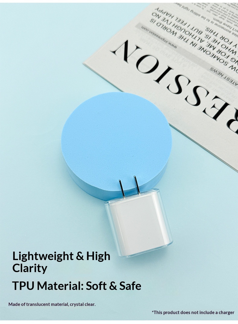Charging Head Suitable For 18/20W Charger Cable Bite TPU Soft Shell Transparent Protective Cover_voghion.com