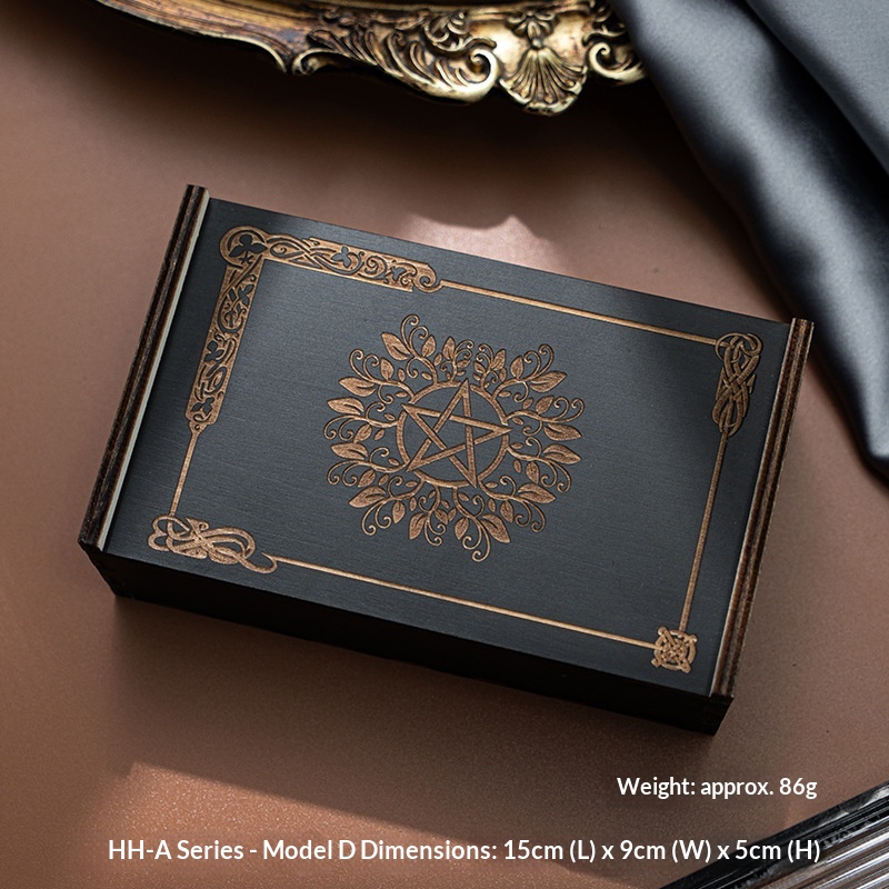 ToyPulse Black Push-Pull Gift Wooden Tarot Card Storage Box_voghion.com