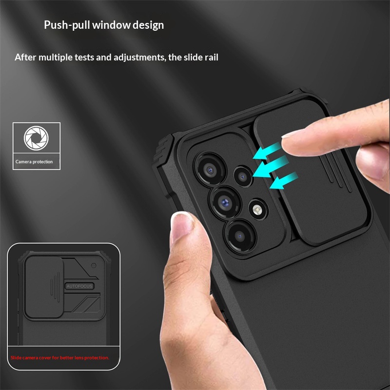 Suitable For Samsung S26Ultra Multifunctional Three-dimensional Stand A54 5G Sliding Window Protective Phone Case_voghion.com