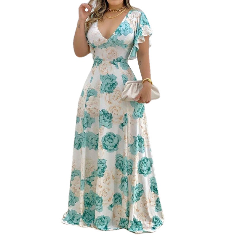 2026 Spring New Women's Clothing: European And American Style For Cross-Border E-commerce, Sexy Waist-Cinching Printed_voghion.com