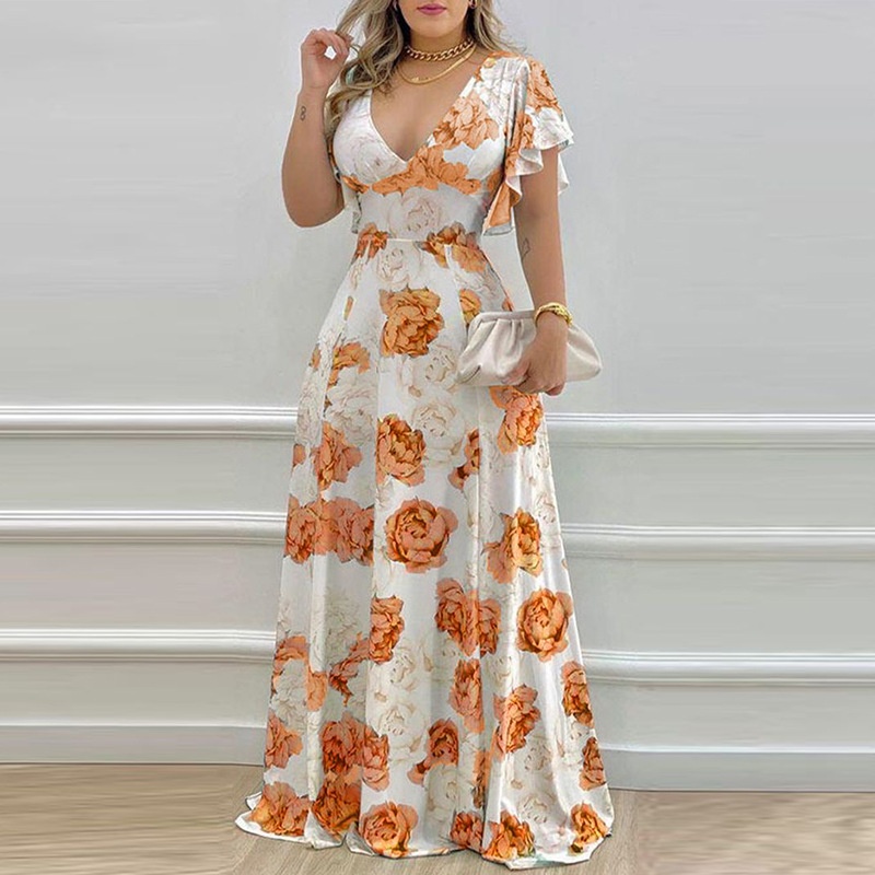2026 Spring New Women's Clothing: European And American Style For Cross-Border E-commerce, Sexy Waist-Cinching Printed_voghion.com
