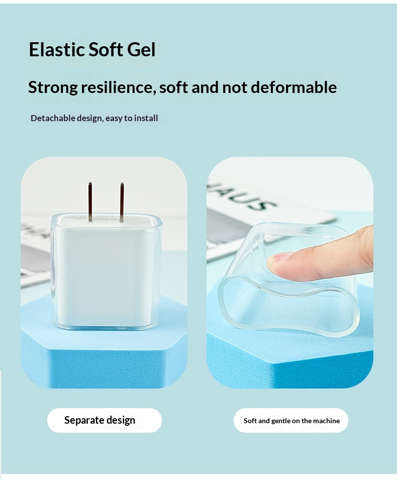Charging Head Suitable For 18/20W Charger Cable Bite TPU Soft Shell Transparent Protective Cover_voghion.com