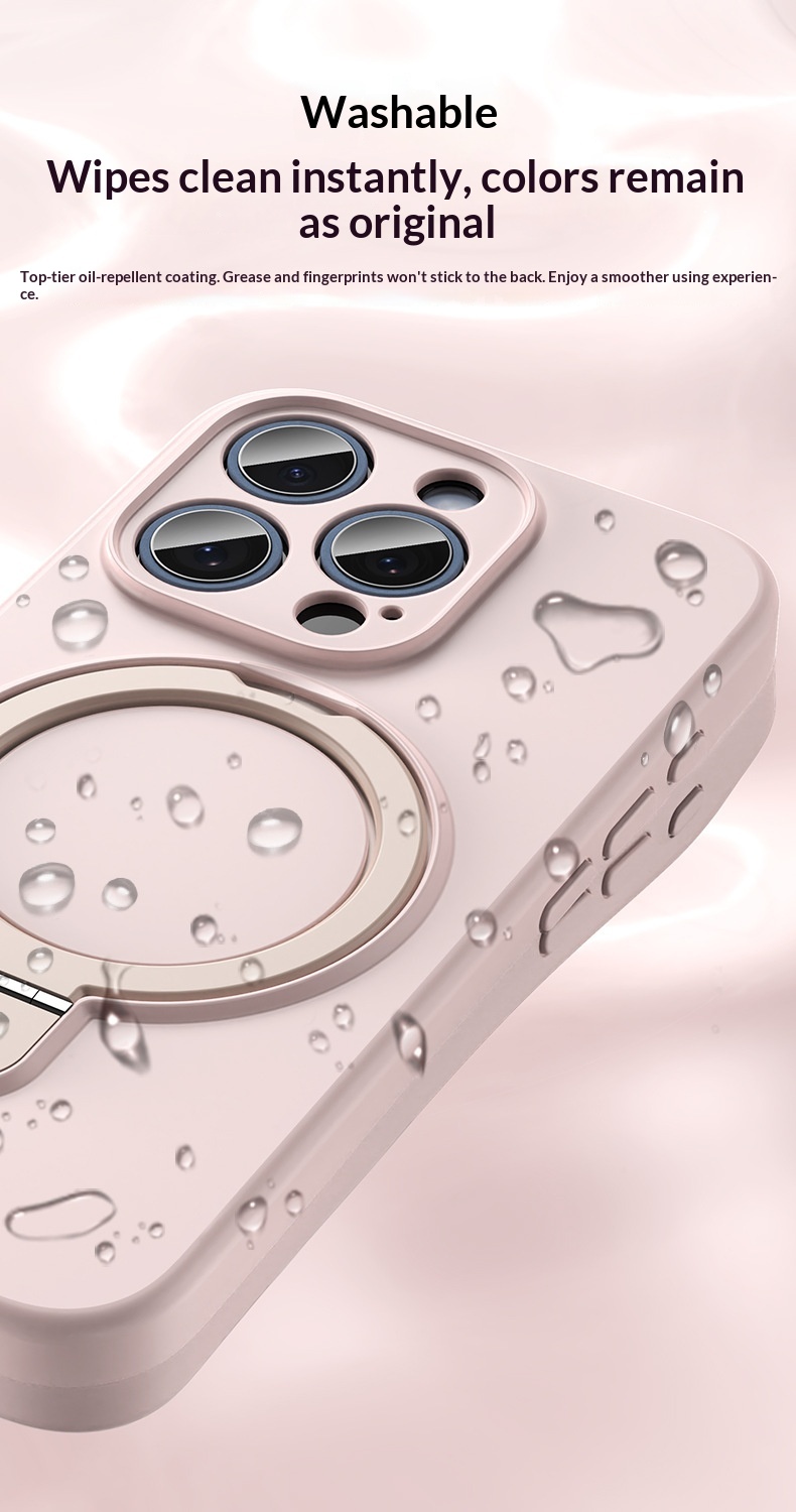 Suitable For IPhone 17 Liquid Silicone Magnetic Stand 16 Pro Max Precision Hole Full Coverage Protective Case_voghion.com