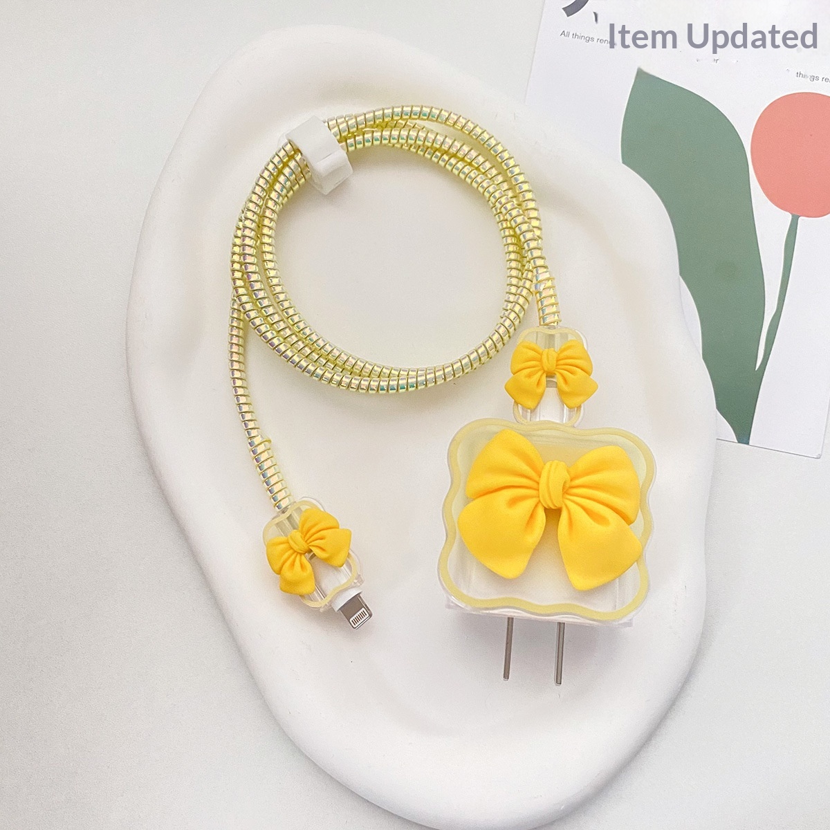 Capa protetora Wave Bow de 20W compatível com iPhone 14 Plus/13, com alça para enrolar cabo de dados (em estoque)._voghion.com