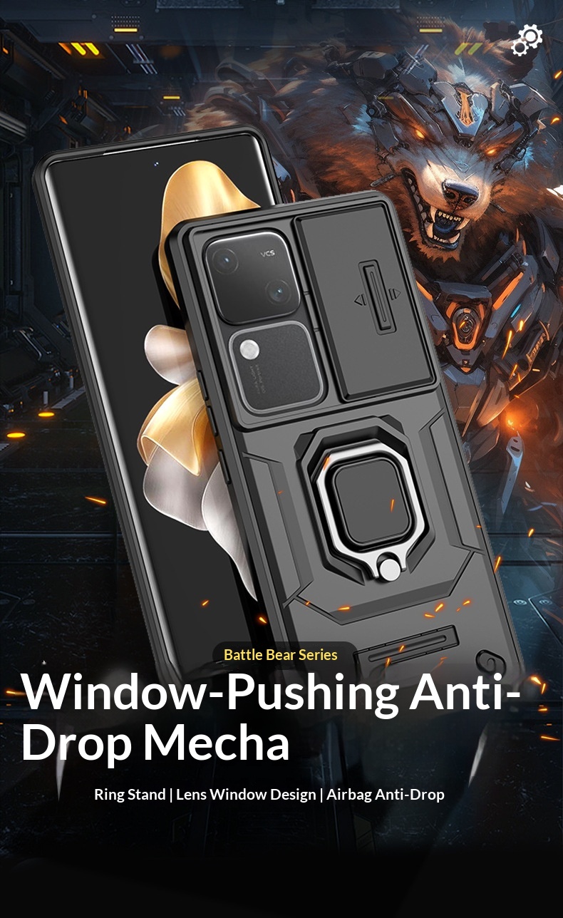 Mobile Phone Case For Vivo V60 Combat Bear With Sliding Stand_voghion.com