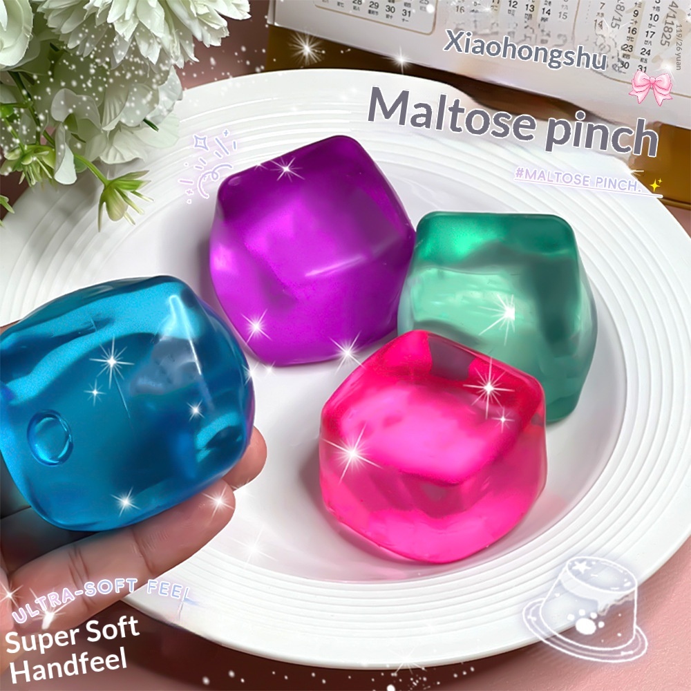 lil Globe Trotter Xiaohongshu-style Simulated Maltose Ice Cube Handmade Ball, Aesthetically Pleasing, Translucent, Slow Rebound,_voghion.com