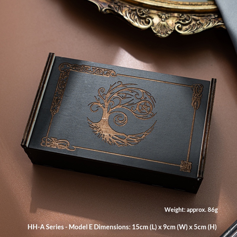 ToyPulse Black Push-Pull Gift Wooden Tarot Card Storage Box_voghion.com
