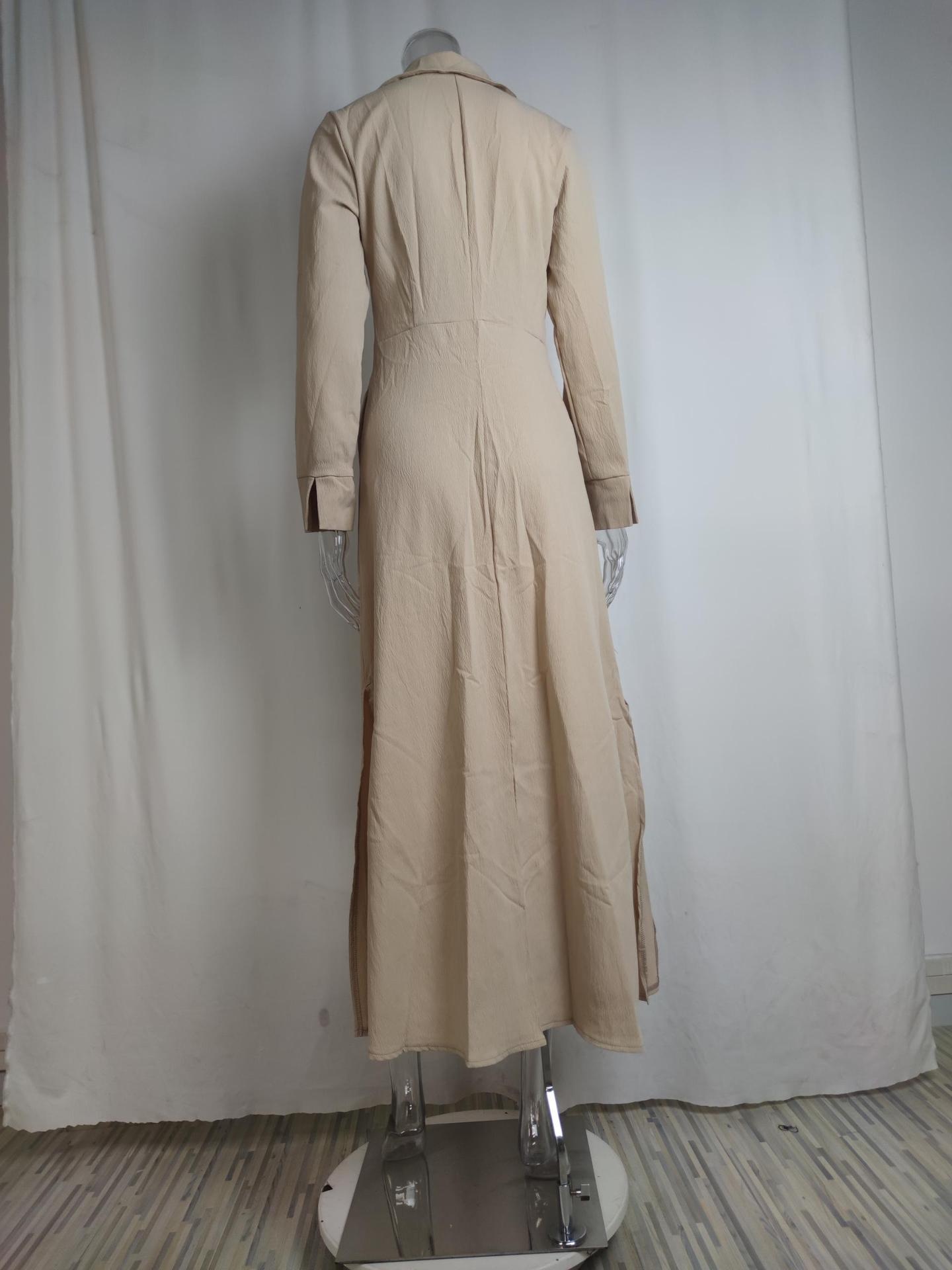 Elegant Women's Dress With Collared Waist-cinching Design_voghion.com