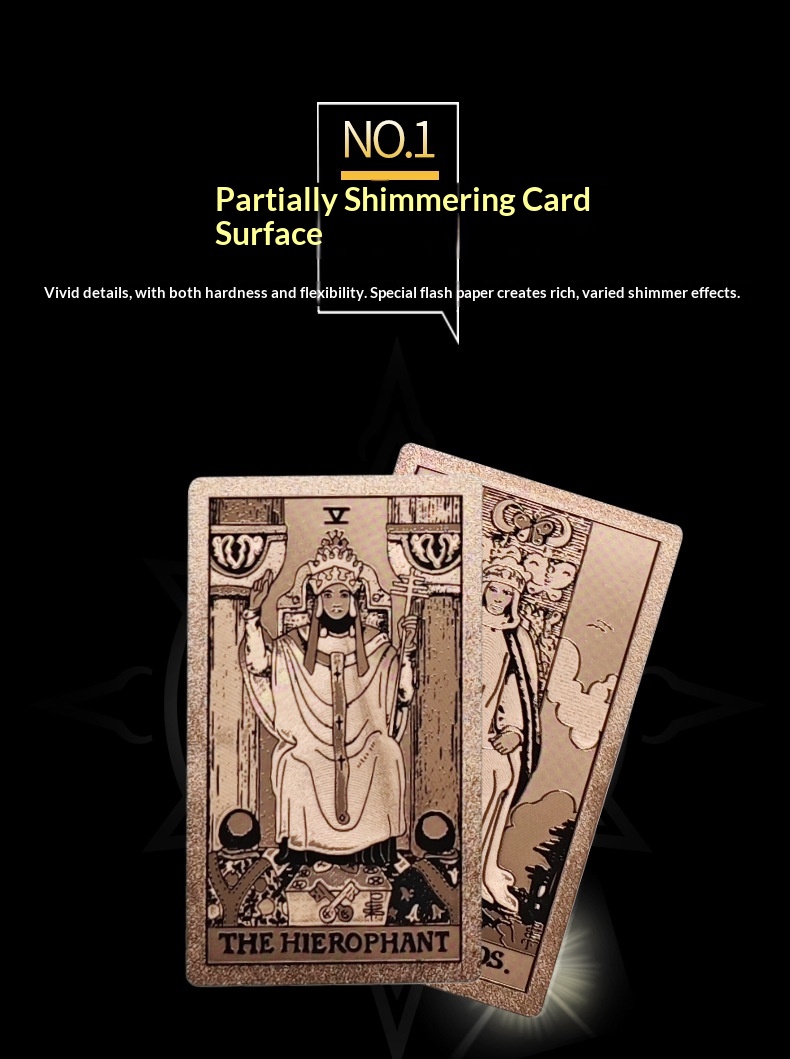 Rose Waite Tarot Deck With Gold Foil Complete Set For Beginners_voghion.com