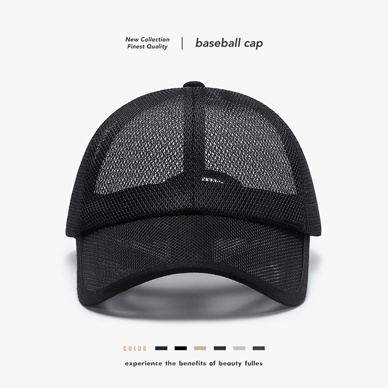 Tor Zur Wildnis Summer Men's Hollow Brim Breathable Mesh Baseball Outdoor Sports Protection Cap Women's Sun Hat_voghion.com
