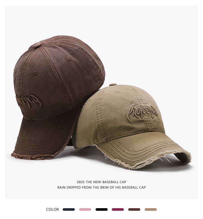 Broderad baseballkeps med gradient och fransig kant_voghion.com