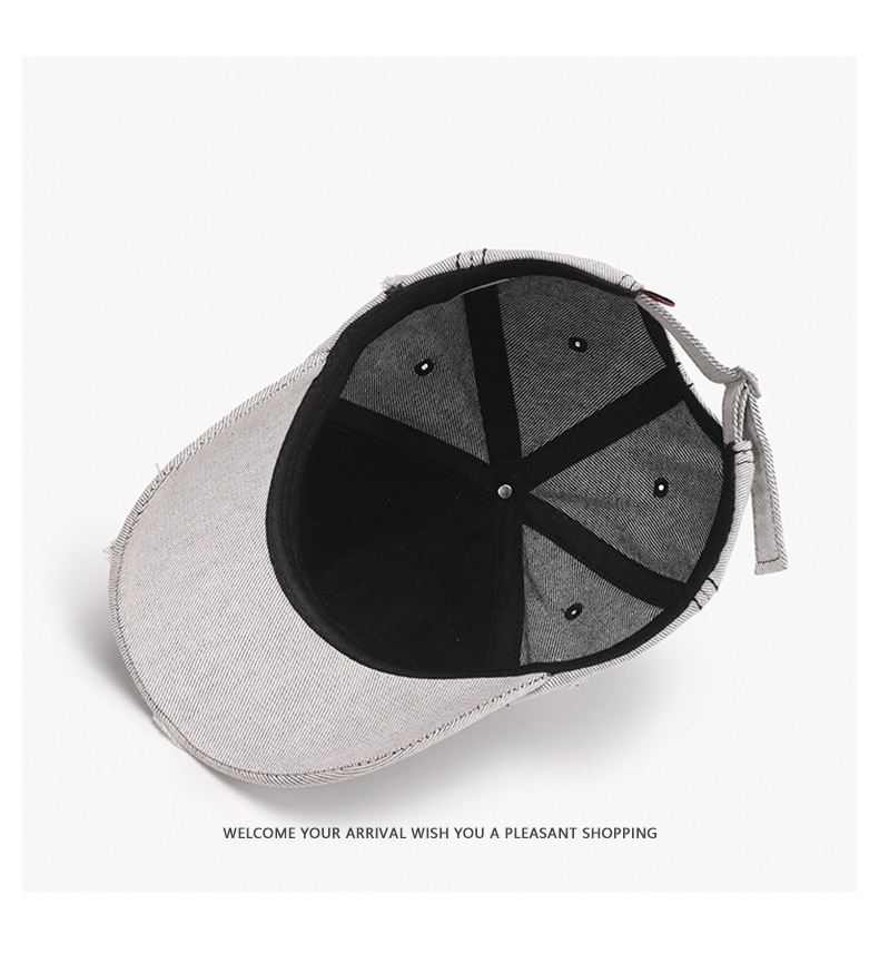 Tor Zur Wildnis Spring Color-Block Distressed Letter Embroidery Men's Large Head Circumference Personality Fashion Baseball Women's_voghion.com