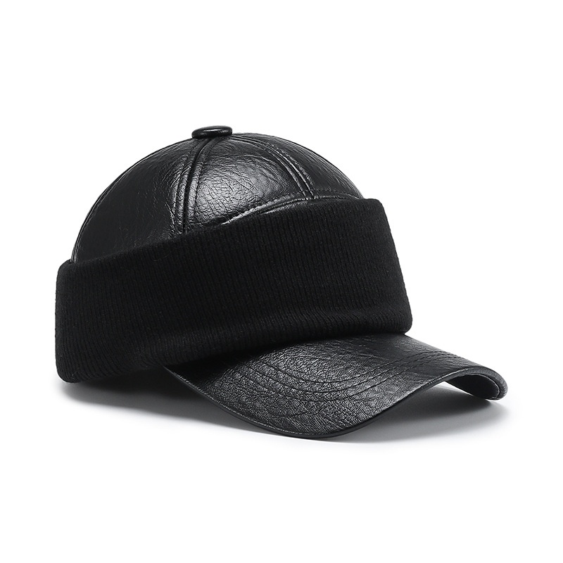 Tor Zur Wildnis Hat Men, Middle-aged And Elderly Ear Protection Cotton Hat, Warm Winter Leather Duckbill Cap For Grandpa_voghion.com