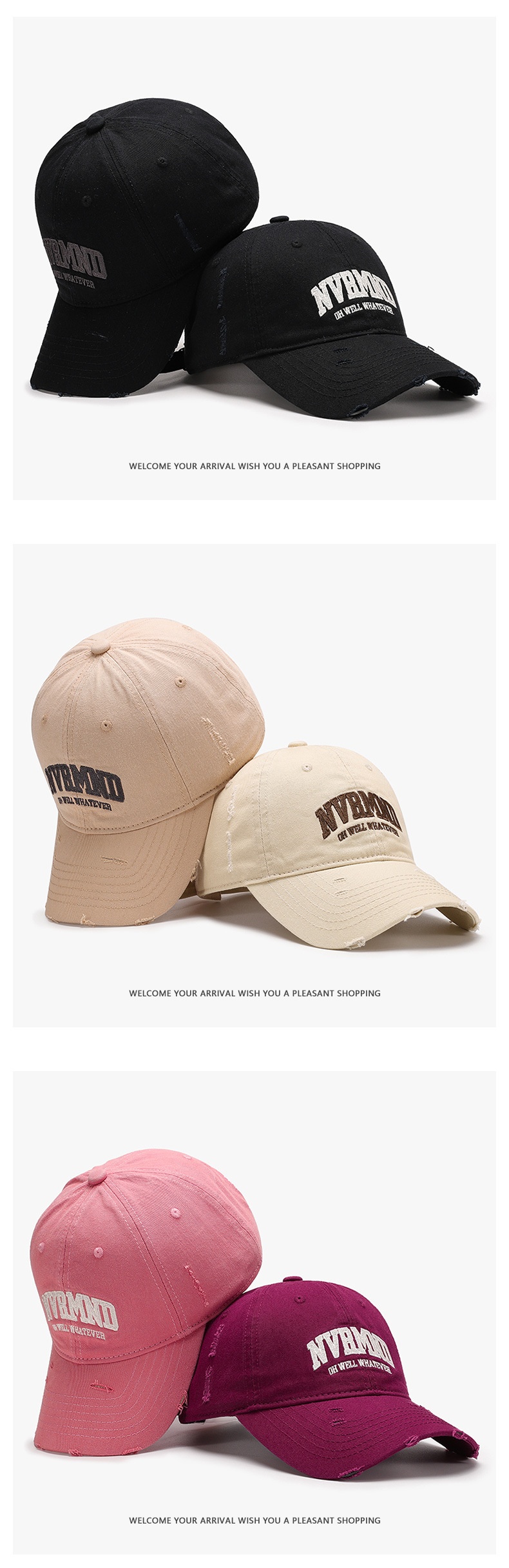 Vintage basebollkeps med broderade bokstäver och sliten look_voghion.com