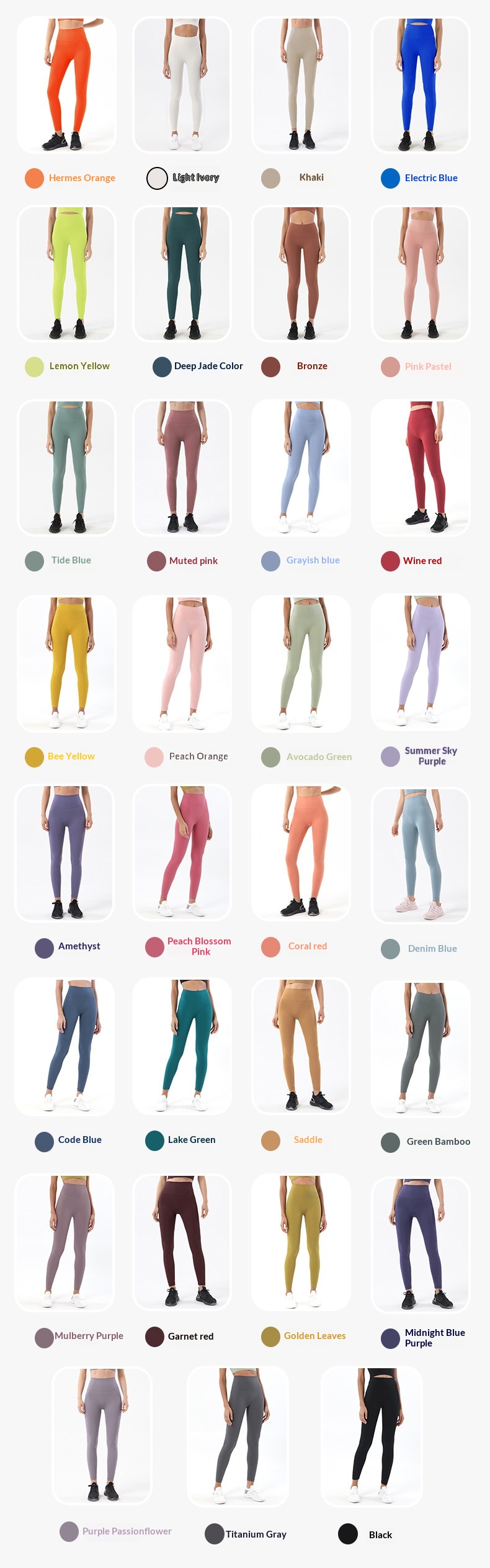 No Embarrassing Lines Double-Sided Brushed Bare Feel Yoga European And American High Waist Peach Lift Sports Fitness_voghion.com