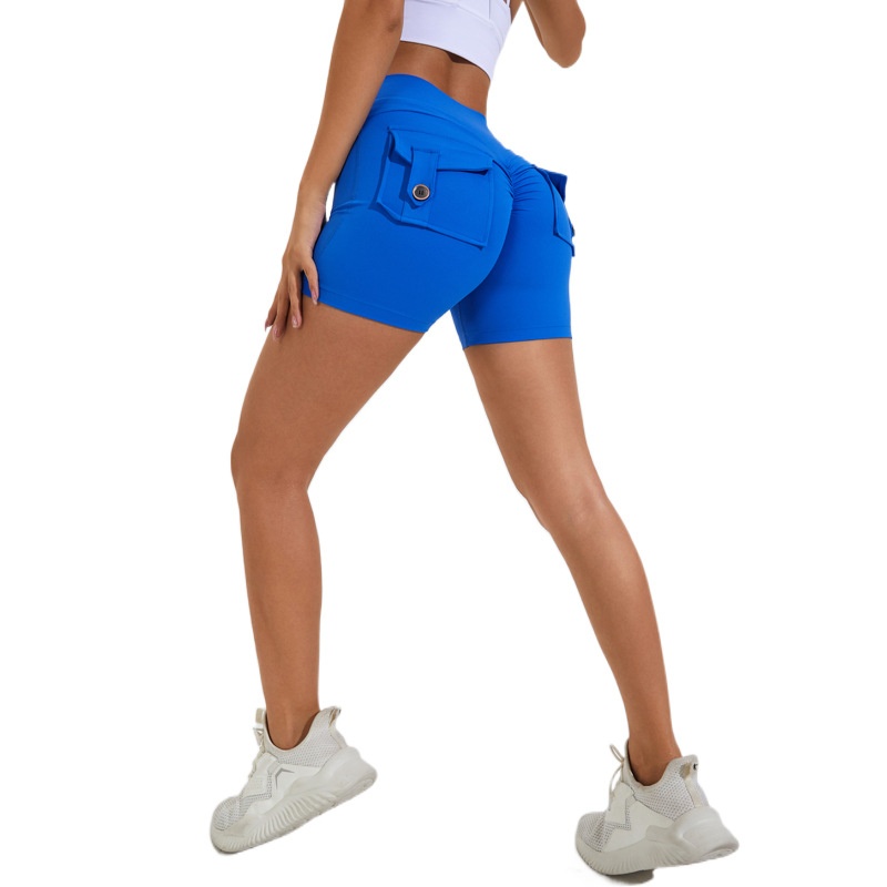Fitnessshorts, sportief, driekwart, dames, zomer, nauwelijks voelbaar, met zakken, geschikt voor training, heupliftend, sneldrogend, yoga, perzikkleurig._voghion.com