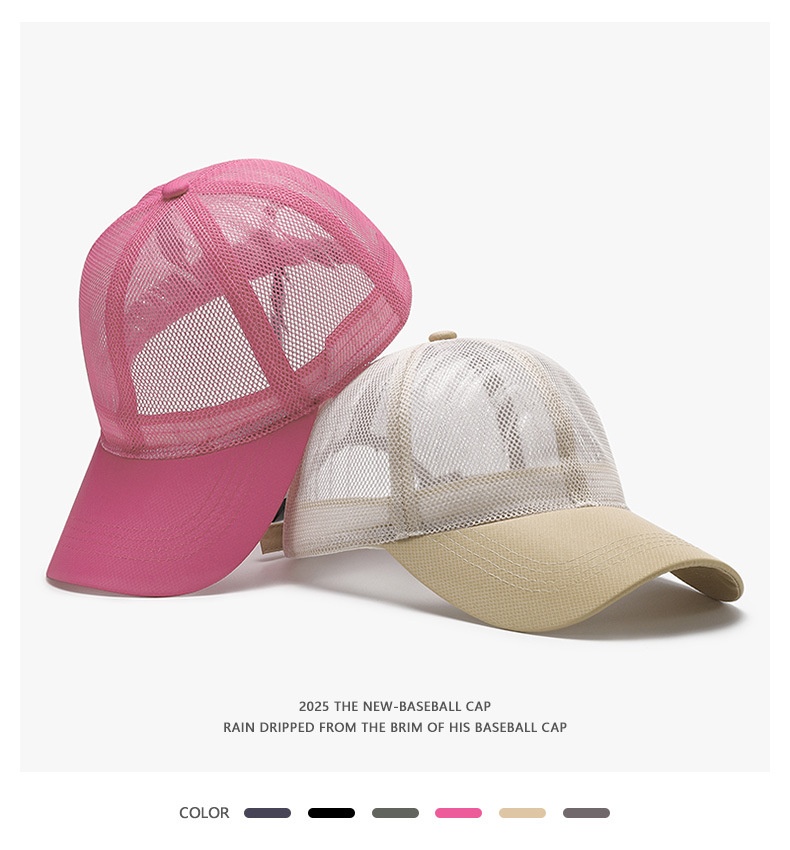 Mesh Baseball Cap For Women Sunshade Breathable Summer Hat_voghion.com
