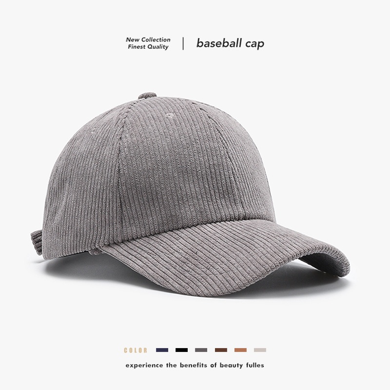 Tor Zur Wildnis Nieuwe Corduroy Herfst/Winter Heren Warme Outdoor Cross-border Baseball Dames Harde Gebogen Rand Effen Duckbill Cap_voghion.com