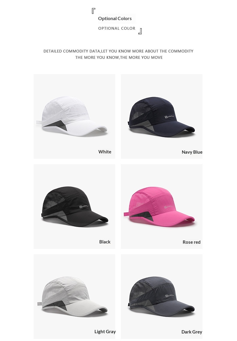 Quick Dry Sports Cap Unisex Breathable Baseball Hat For Outdoor_voghion.com