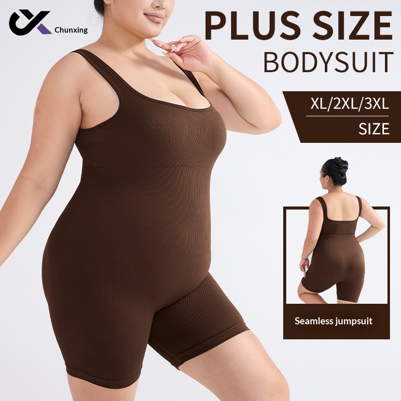 European And American Plus Size One-Piece Suit Sleeveless Pilates Shaping Bodysuit Yoga Fitness Jumpsuit For Women_voghion.com
