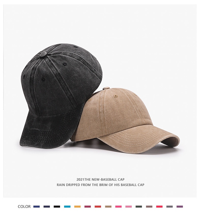 Tor Zur Wildnis Washed Coated Plain Brim Embroidery Sunshade Cap Custom Versatile Simple Retro Unisex Baseball Hat_voghion.com