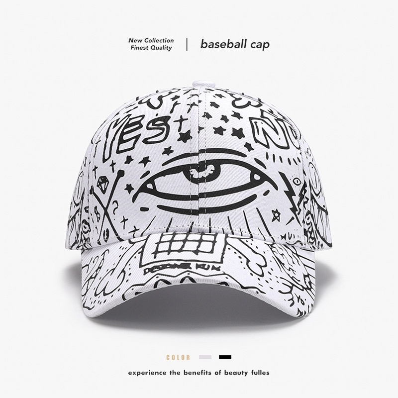Tor Zur Wildnis Spring And Autumn Hard Top Curved Brim Letter Graffiti Personality Street Cross-Border Herren Baseball Outdoor Casual_voghion.com