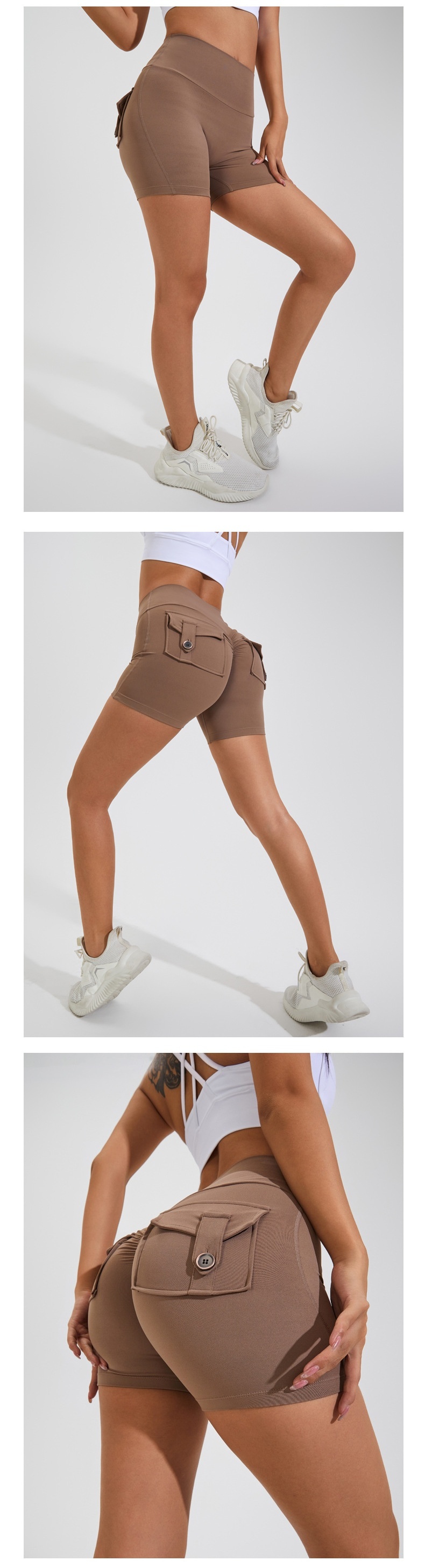 Fitness yoga shorts voor dames sneldrogend met push-up_voghion.com