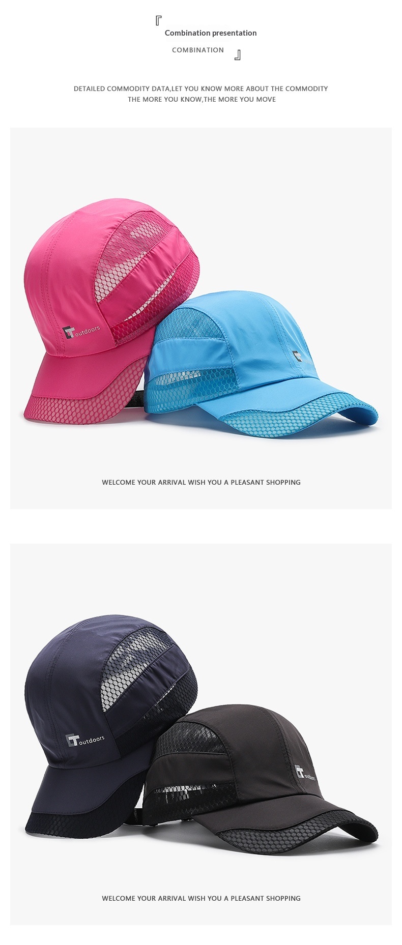 Gorra de béisbol informal de malla para hombre y mujer, fina, de secado rápido, transpirable, para deportes al aire libre y primavera/verano._voghion.com