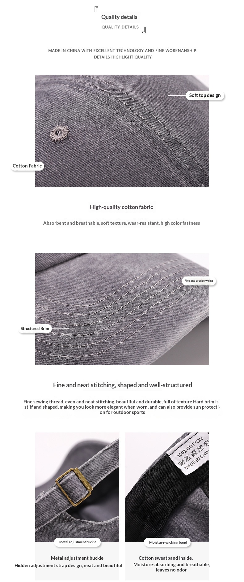 Tor Zur Wildnis Washed Coated Plain Brim Embroidery Sunshade Cap Custom Versatile Simple Retro Unisex Baseball Hat_voghion.com