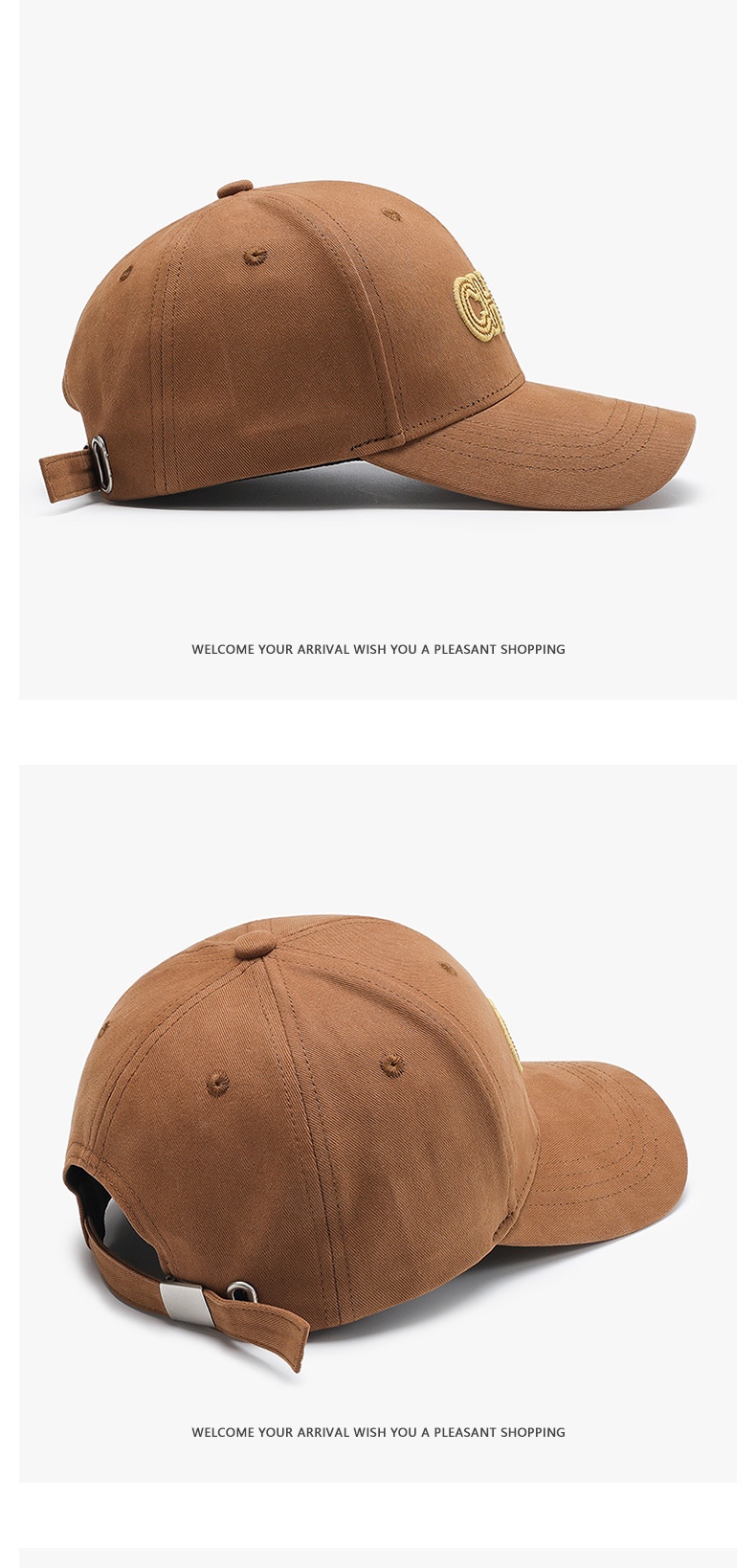 Gorra de béisbol con visera y bordado de letras para mujer_voghion.com