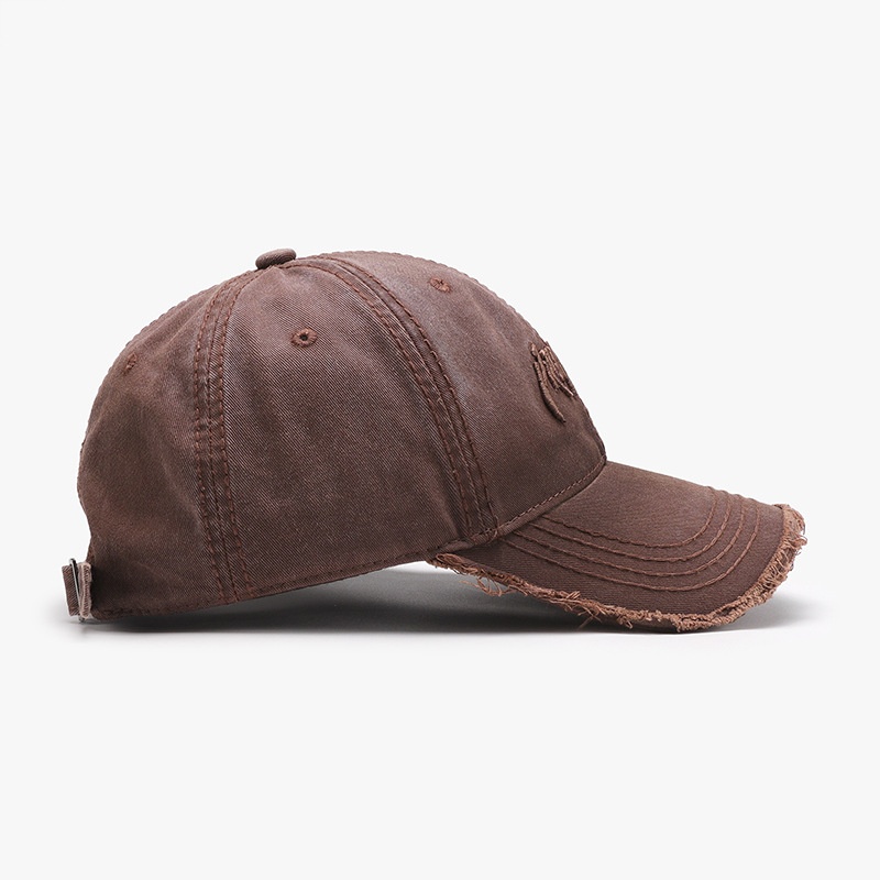 Tor Zur Wildnis Letter Embroidery Gradient Color Frayed Edge Men's Soft Top Baseball Cross-Border Travel Shopping Women's Duckbill Cap_voghion.com