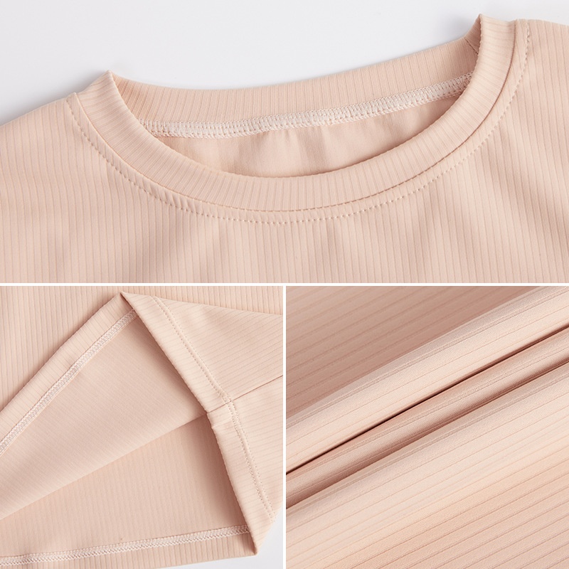 European And American Style Threaded Tight-Fitting Short-Sleeve Bare-Feel Yoga For Women Quick-Dry Flared Pants Fitness_voghion.com