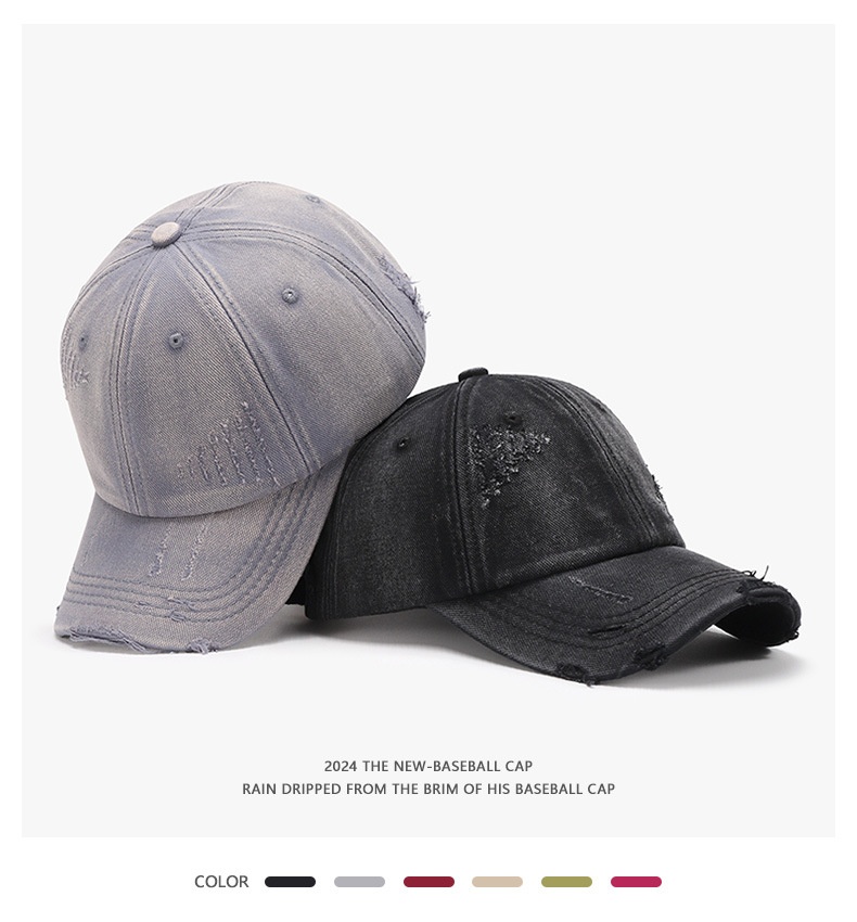 Gorra Tor Zur Wildnis de primavera y otoño, suave, lavada, para mujer, estilo vintage, de béisbol, para hombre, versátil, transpirable, con visera de pato._voghion.com
