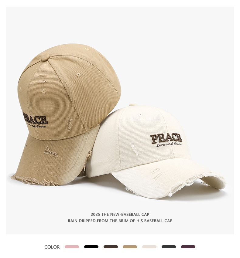 Distressed Embroidered Baseball Cap For Men And Women, Large Fit_voghion.com