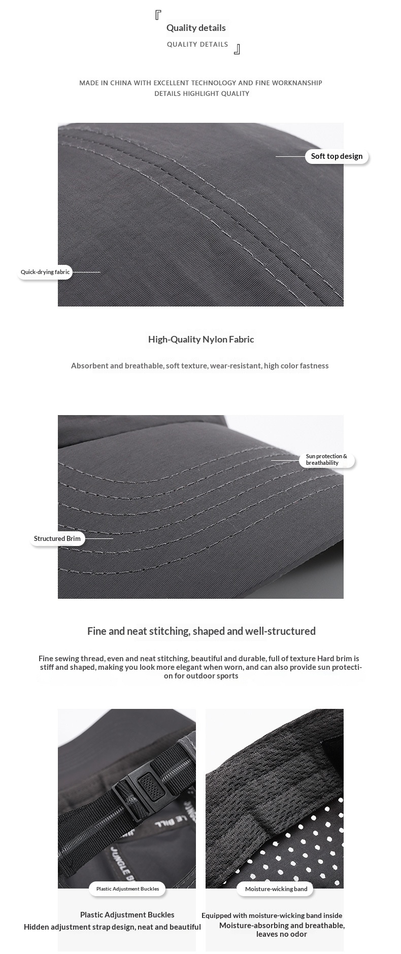 Quick-drying Baseball Cap For Outdoor Sports And Mountain Peak_voghion.com