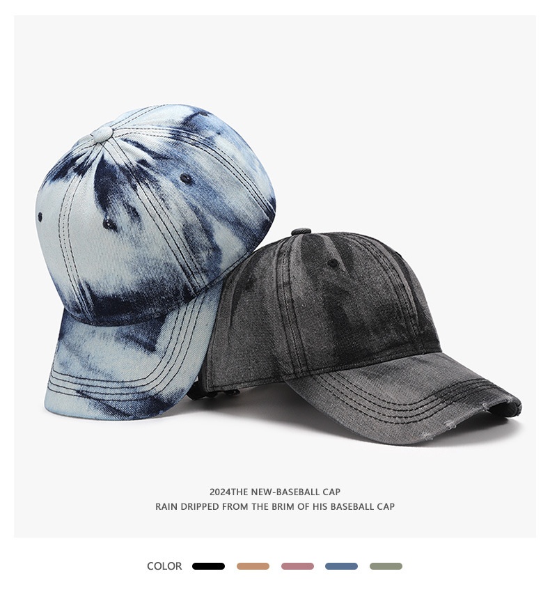 Washed Baseball Cap For Men Colour Block Versatile Outdoor Hat_voghion.com