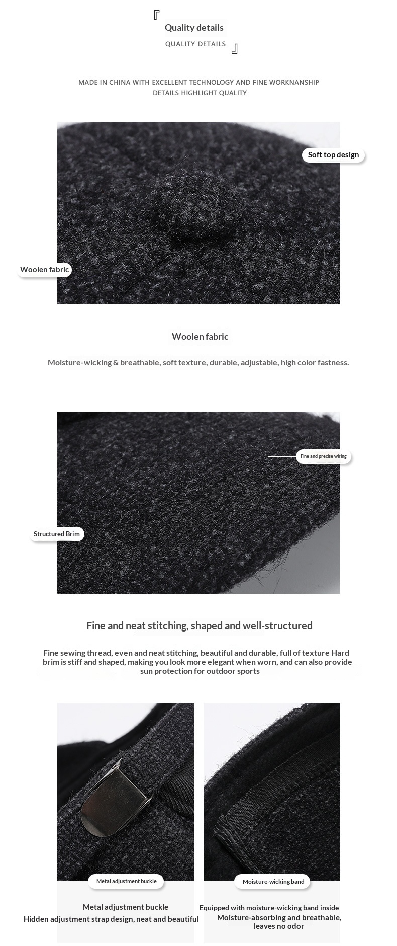 Ullbaseballkeps för herr vinter varm med öronskydd_voghion.com