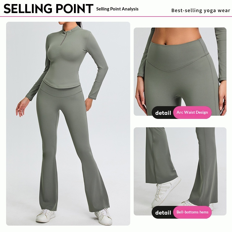 Autumn Winter New Style Barely There Flared Yoga For Women Slimming Tummy Control Bell Bottom Tight Sports Hip Lift_voghion.com