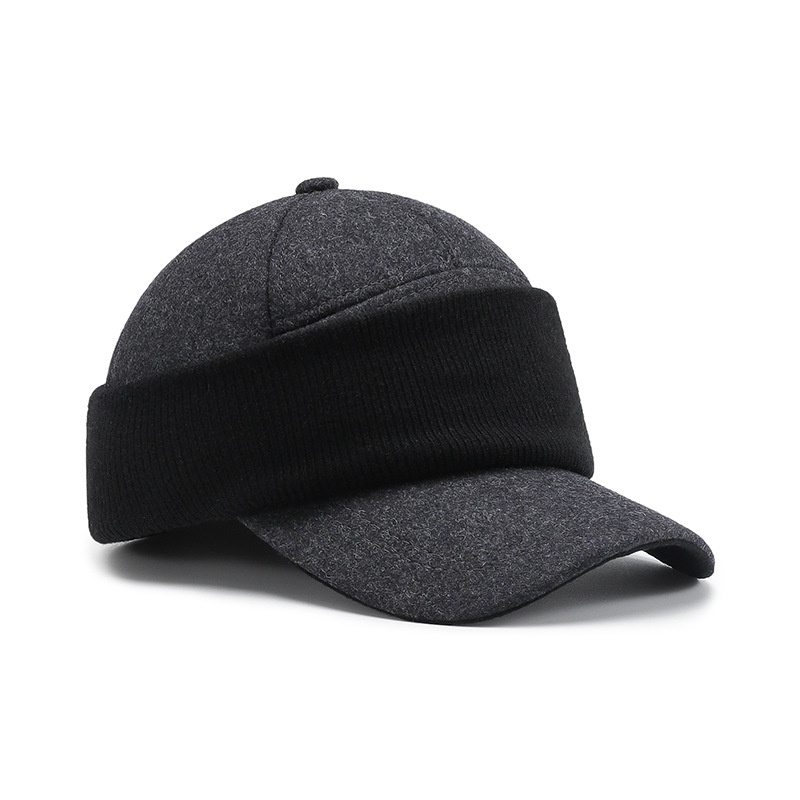 Tor Zur Wildnis Autumn New Duckbill Cap For Middle-aged And Elderly Men, Face Protection Pullover Baseball Cap, Winter Riding Warm Hat_voghion.com